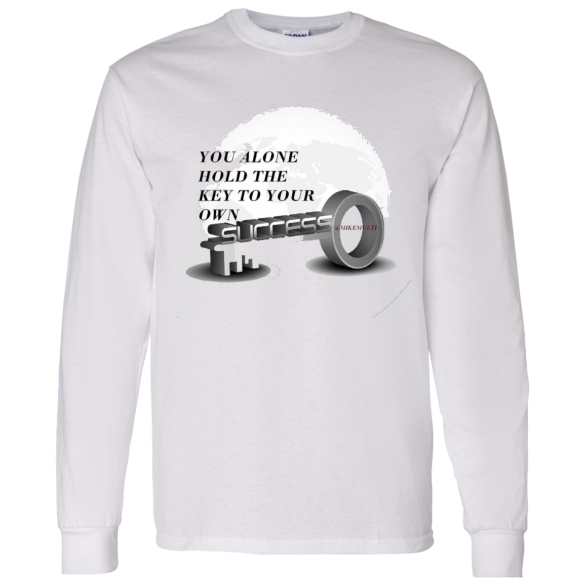 Key To Success - Men's LS T-Shirt 5.3 oz. CustomCat