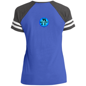 "Woman Wolf" - DM476 Ladies' Game V-Neck T-Shirt