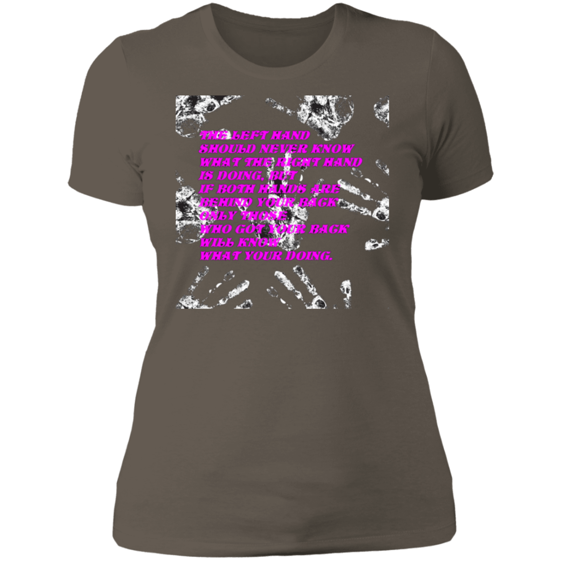 Hands - Ladies' Boyfriend T-Shirt CustomCat