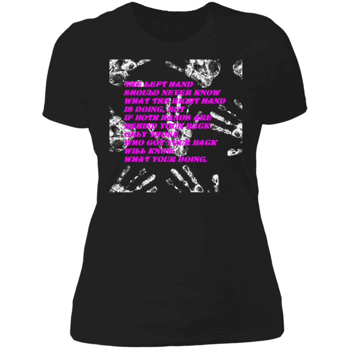 Hands - Ladies' Boyfriend T-Shirt CustomCat