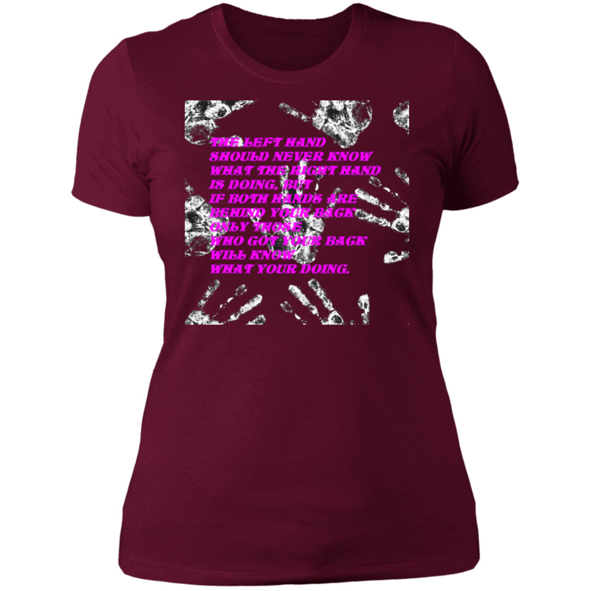 Hands - Ladies' Boyfriend T-Shirt CustomCat