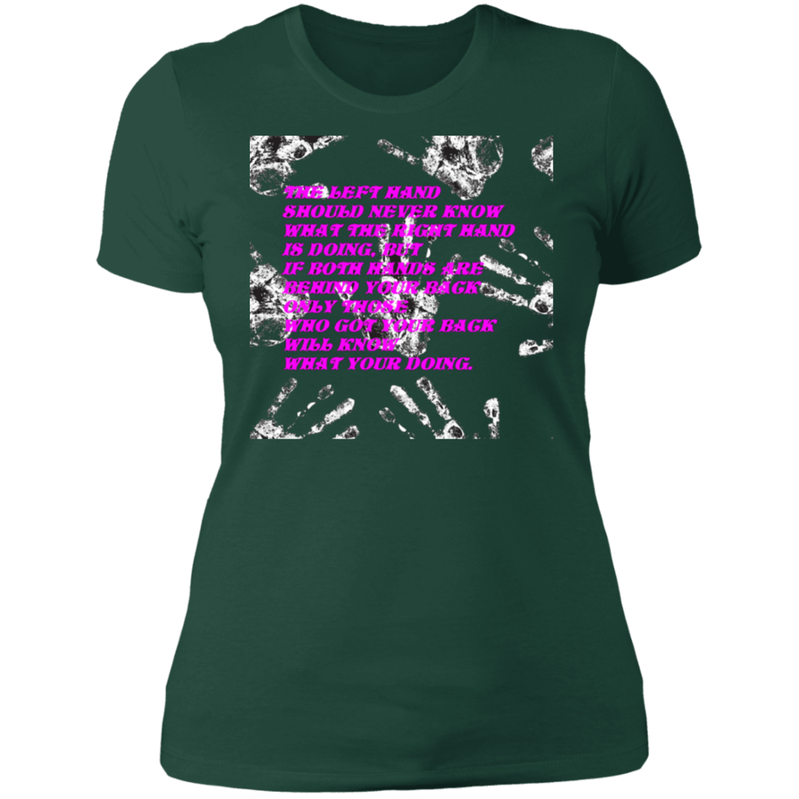 Hands - Ladies' Boyfriend T-Shirt CustomCat