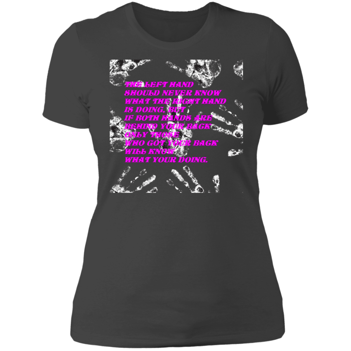 Hands - Ladies' Boyfriend T-Shirt CustomCat