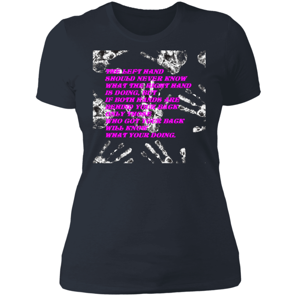 Hands - Ladies' Boyfriend T-Shirt CustomCat