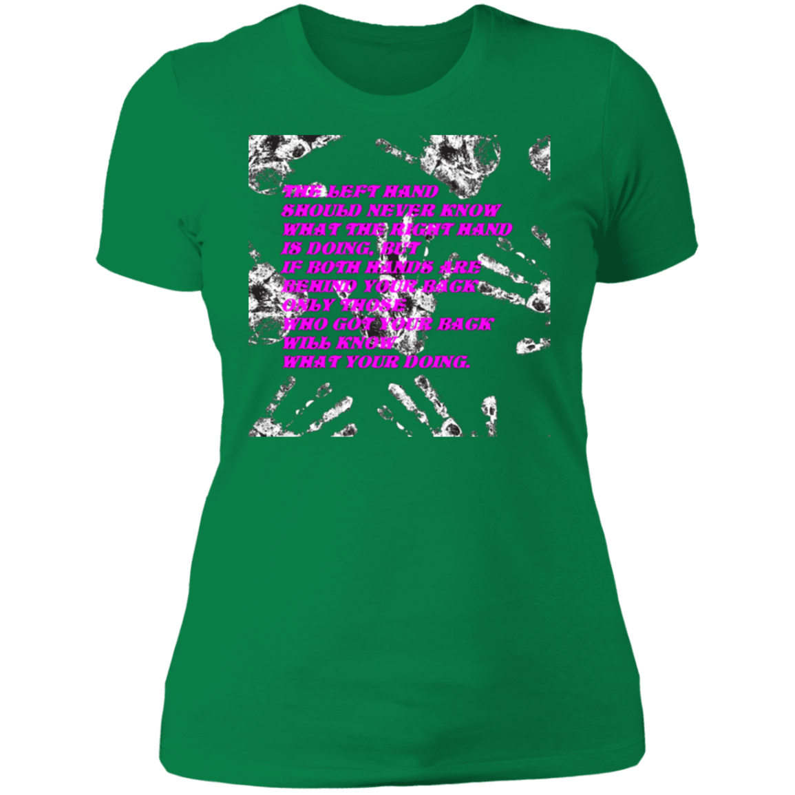 Hands - Ladies' Boyfriend T-Shirt CustomCat