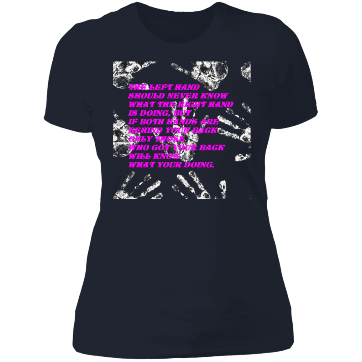 Hands - Ladies' Boyfriend T-Shirt CustomCat