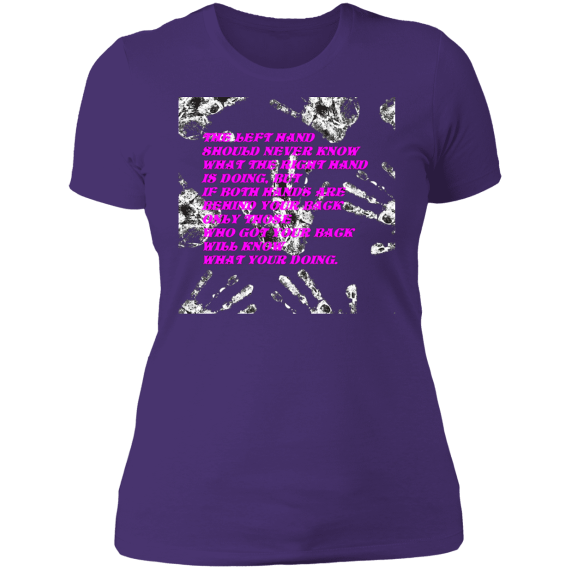 Hands - Ladies' Boyfriend T-Shirt CustomCat