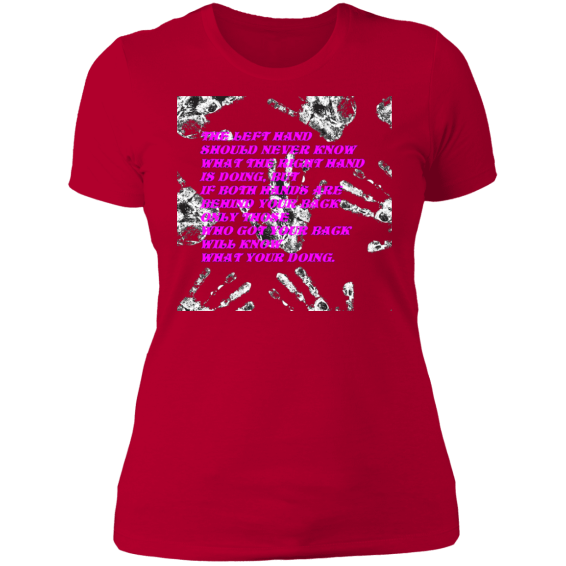 Hands - Ladies' Boyfriend T-Shirt CustomCat