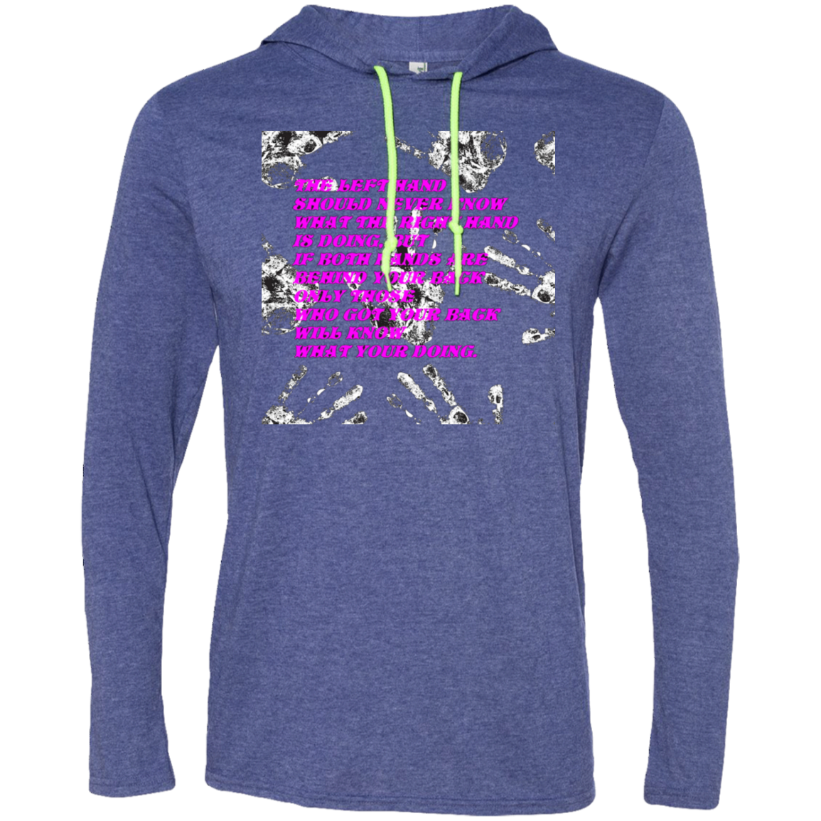 Hands - Men's LS T-Shirt Hoodie CustomCat