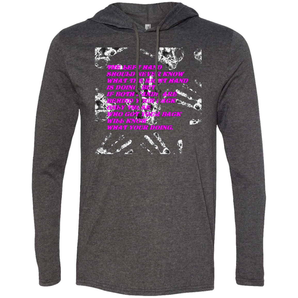 Hands - Men's LS T-Shirt Hoodie CustomCat