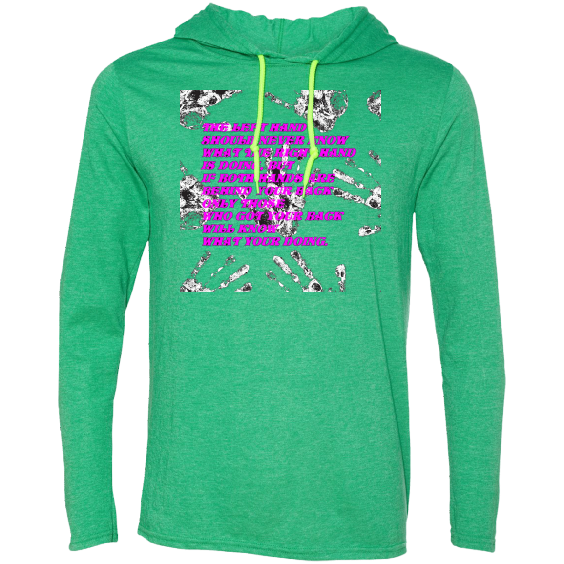 Hands - Men's LS T-Shirt Hoodie CustomCat