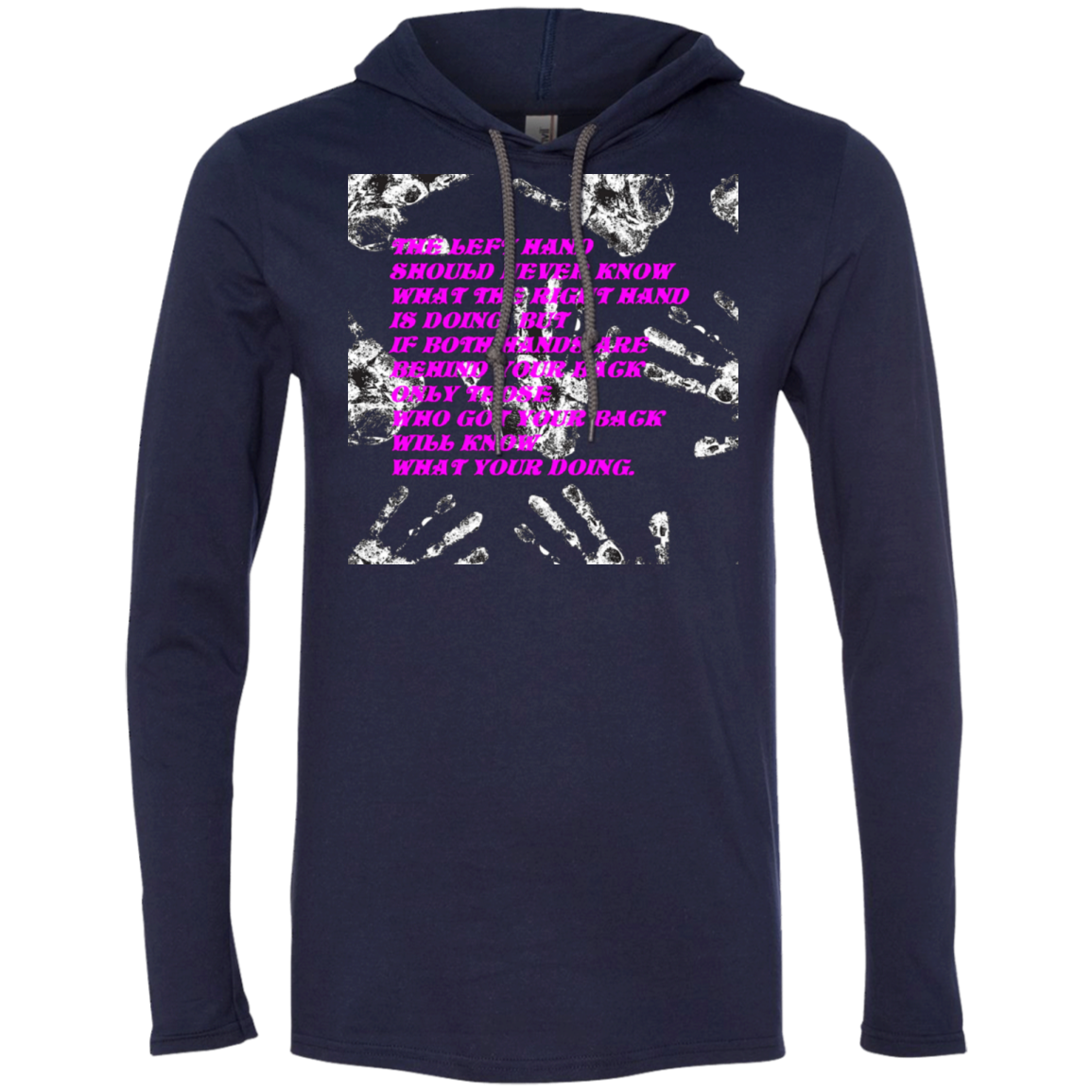 Hands - Men's LS T-Shirt Hoodie CustomCat