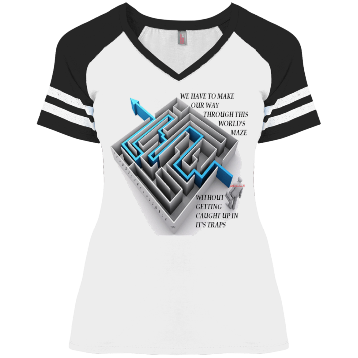 Maze - Ladies' Game V-Neck T-Shirt CustomCat