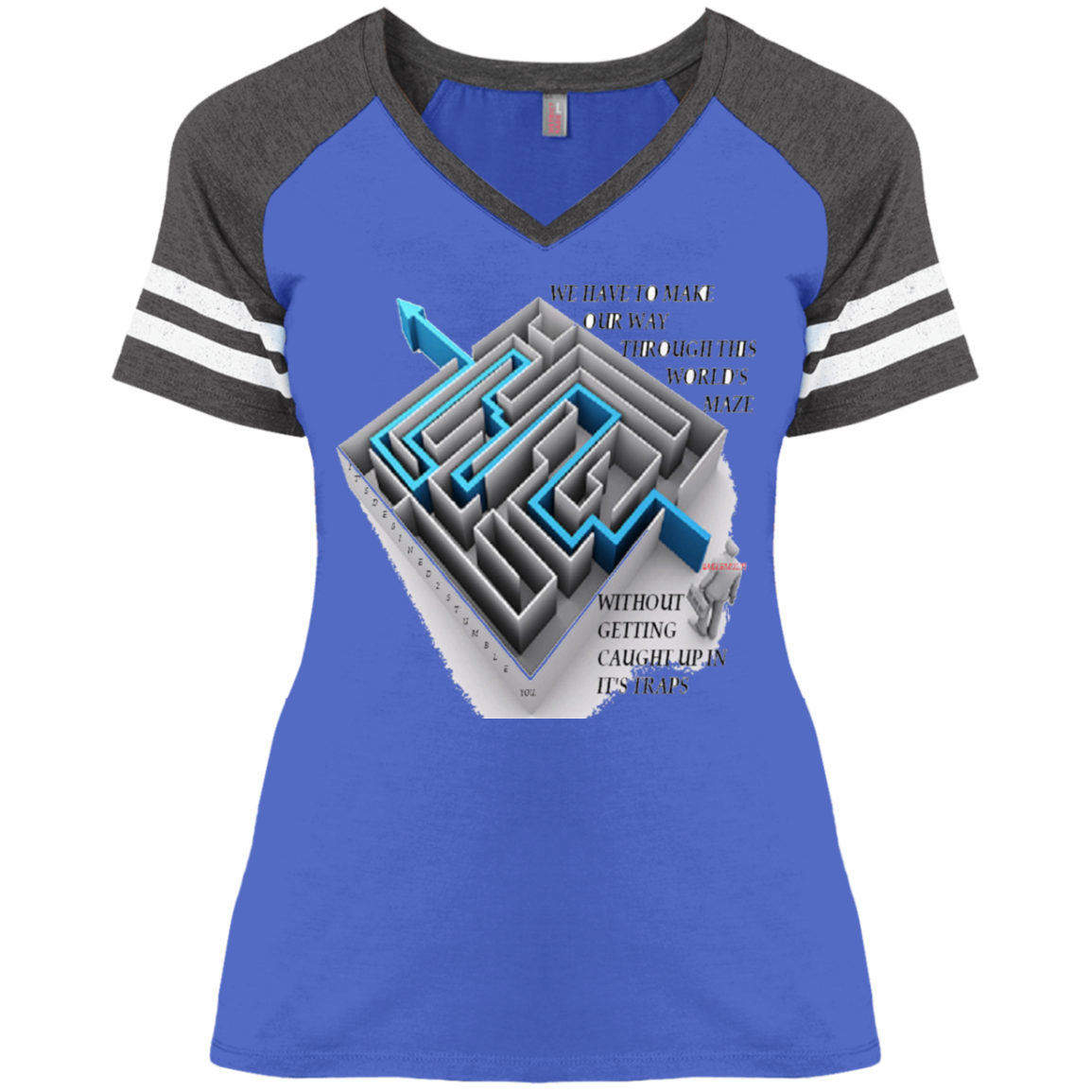 Maze - Ladies' Game V-Neck T-Shirt CustomCat