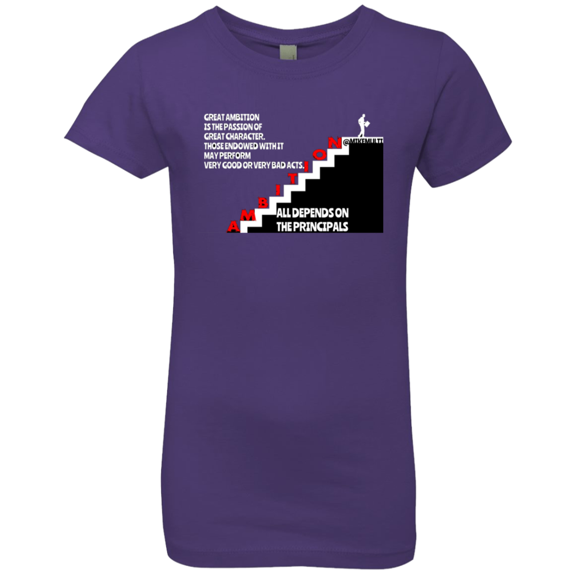 Ambition - Girls' Princess T-Shirt CustomCat