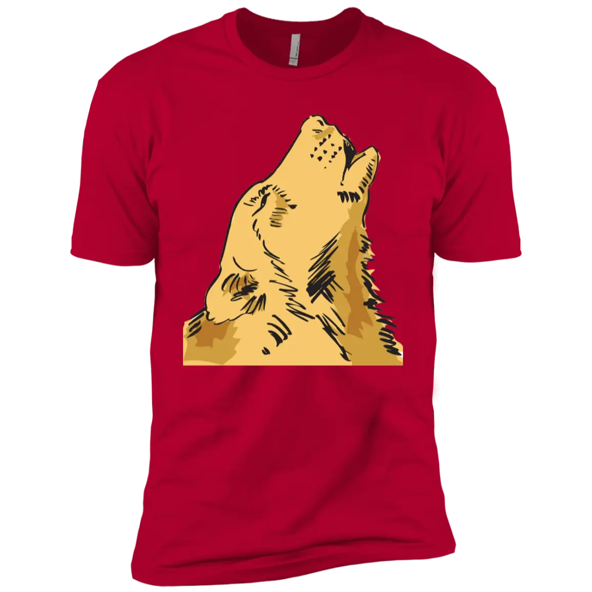 Wolf Howling - Boys SS T-Shirt CustomCat